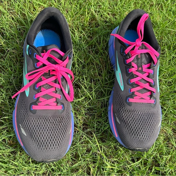 Brooks Ghost 15 Athletic Running sneaker shoes in Black,Pink & purple Sz-12. M - Picture 9 of 14